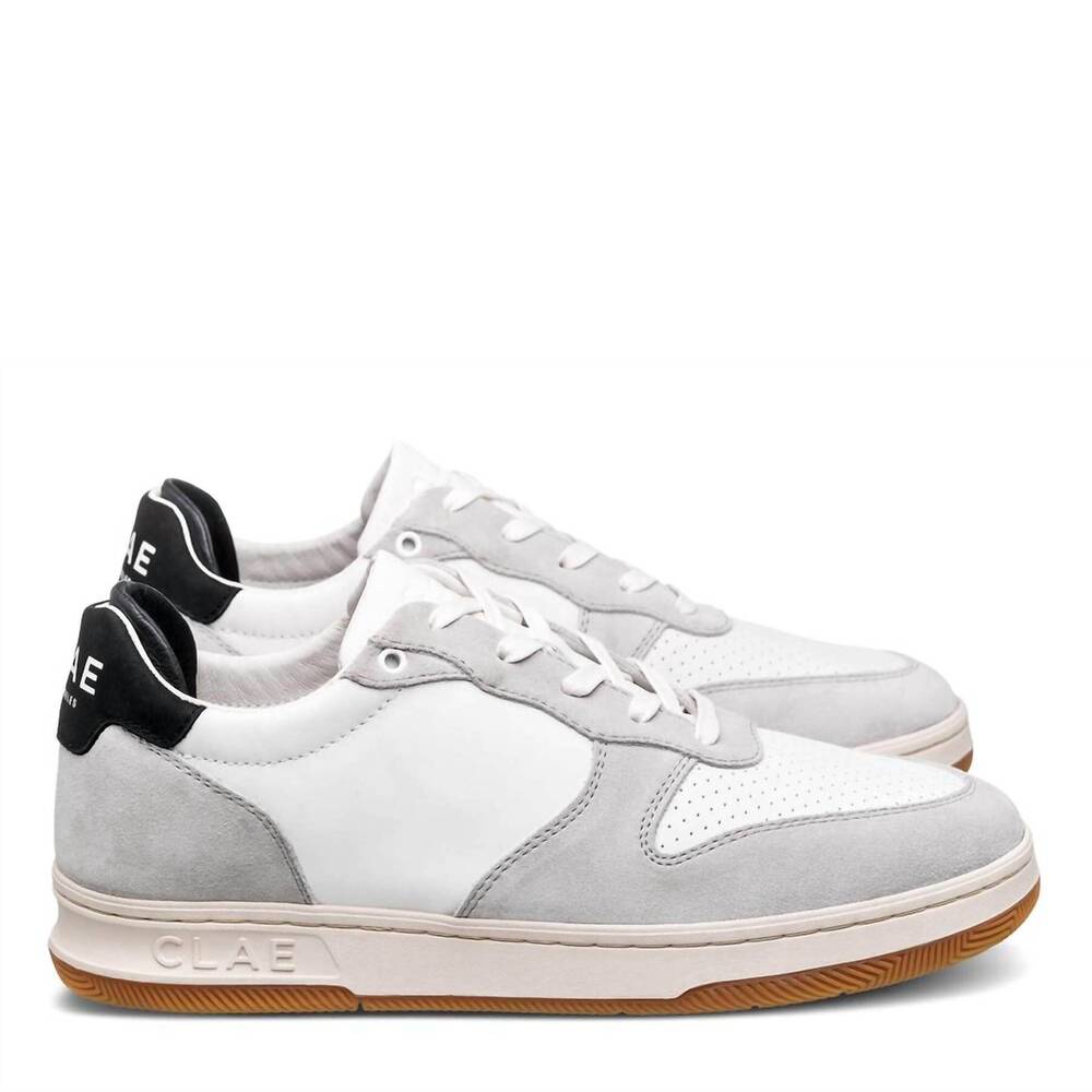 NEW CLAE women's malone sneakers in microchip blanc black